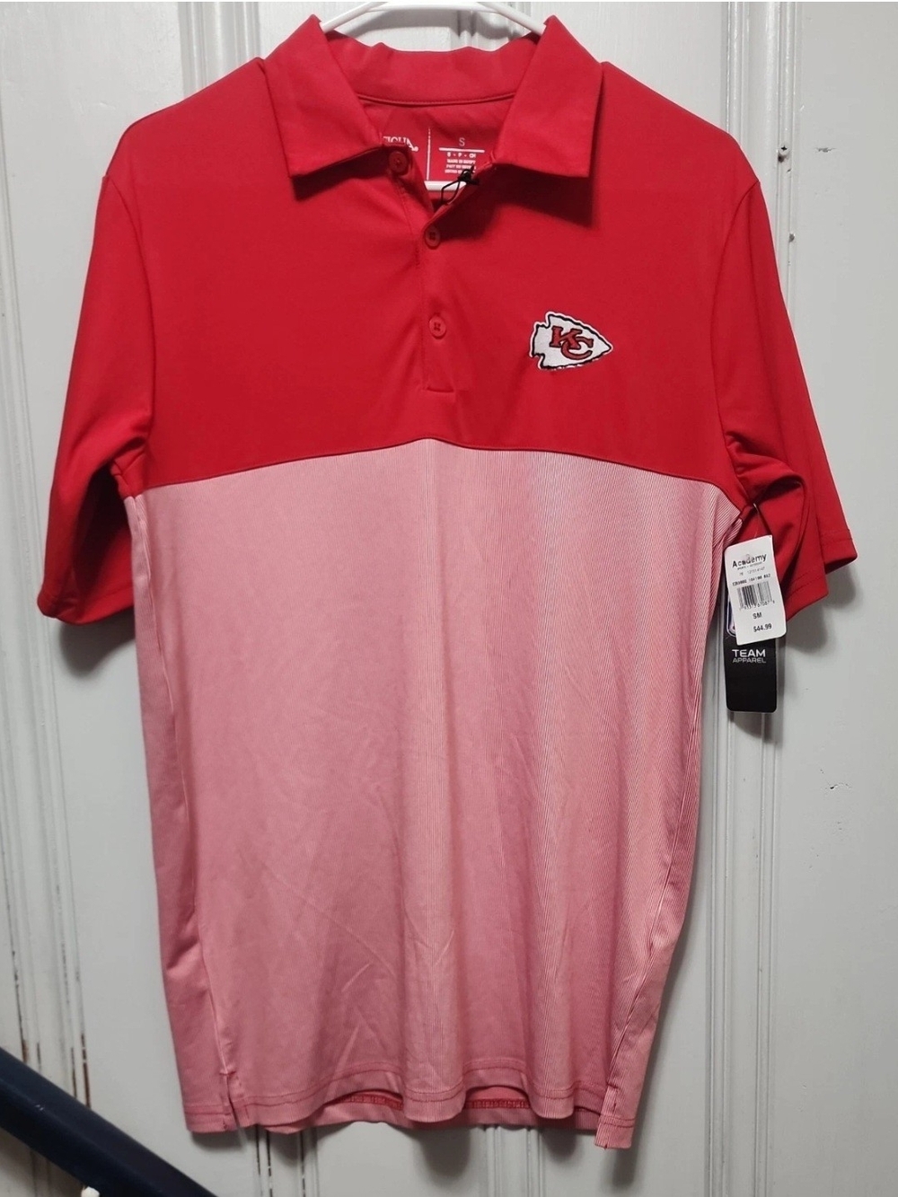 Antigua Two-Tone Red and Pink Kansas City Chiefs Polo Small